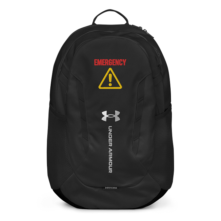 Under Armour Emergency Backpack with Bold Embroidered Warning – Water-Resistant Go-Bag product image (1)
