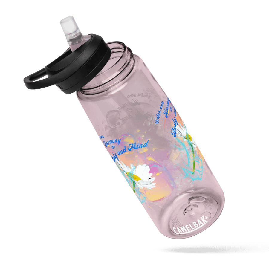 Camelback water bottle Camelback water bottle with beautiful swirly blue water drops  featuring ' This water gives Harmony in Body and Mind