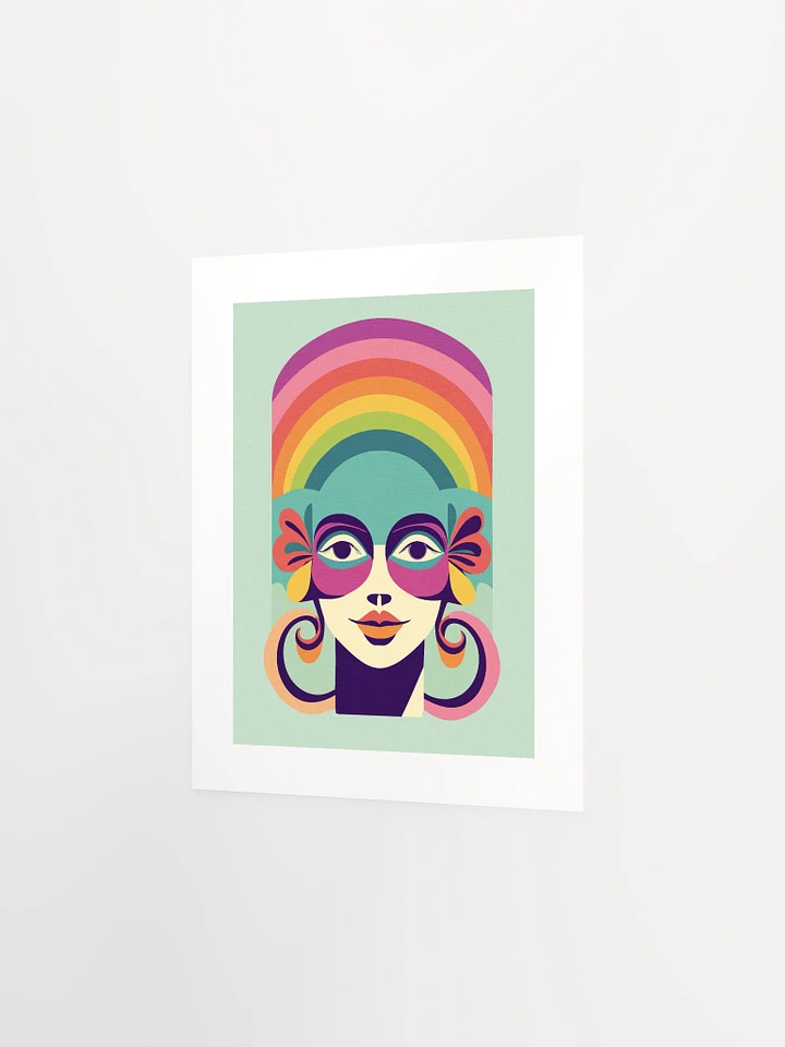 She Thinks In Rainbows Midcentury Portrait - Print product image (2)