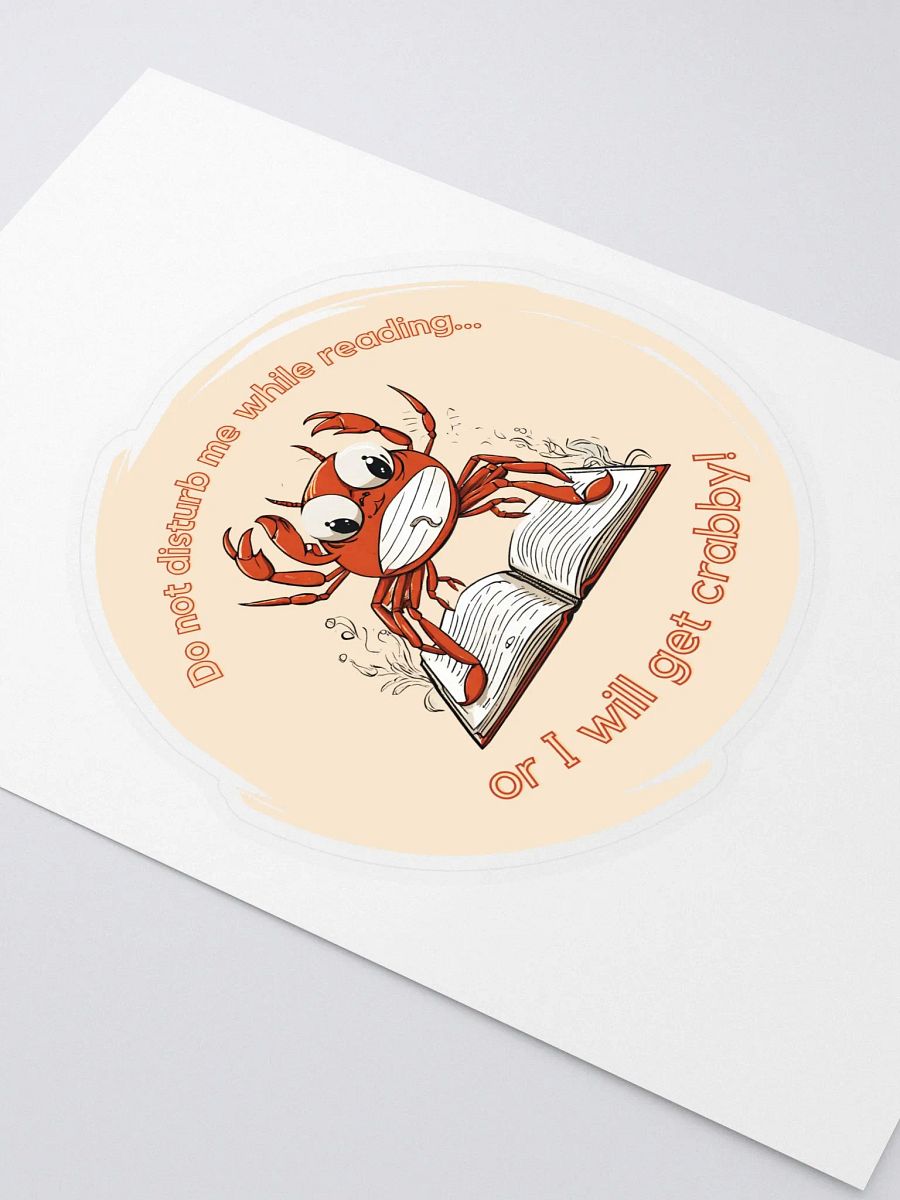 Do Not Disturb Me While Reading Crab Sticker product image (2)