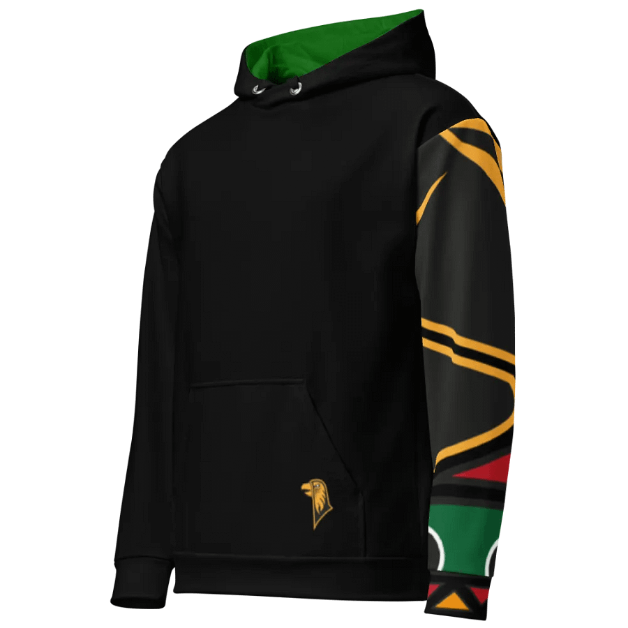 Black Big Sleeve Hoodie - Green Hood product image (2)