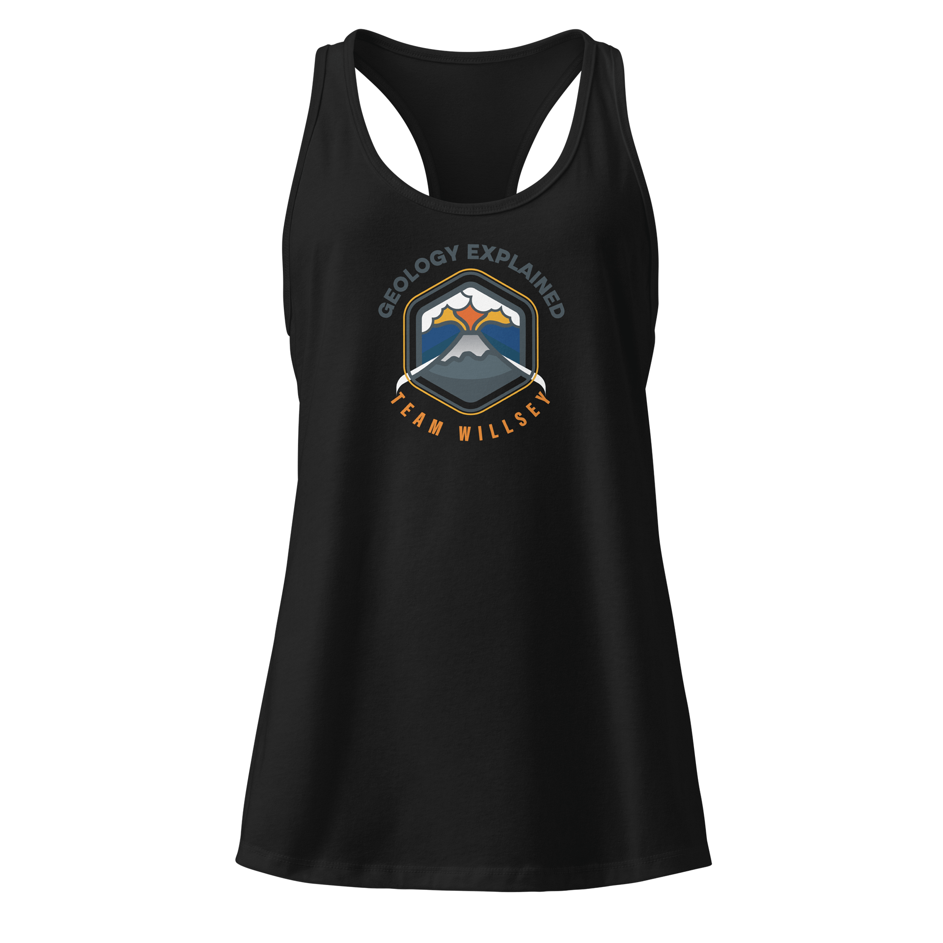 Volcanic Eruption Racerback Tank Top w/center logo product image (1)
