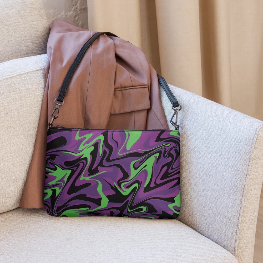 Purple Lime Swirl Flip-Sided Faux Leather Crossbody Bag product image (8)
