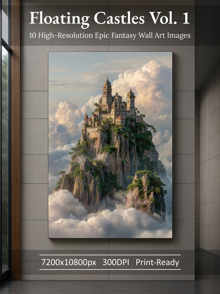 Floating Castles Vol. 1 — Digital Download Bundle 10 High-Resolution Fantasy Landscapes product image (1)