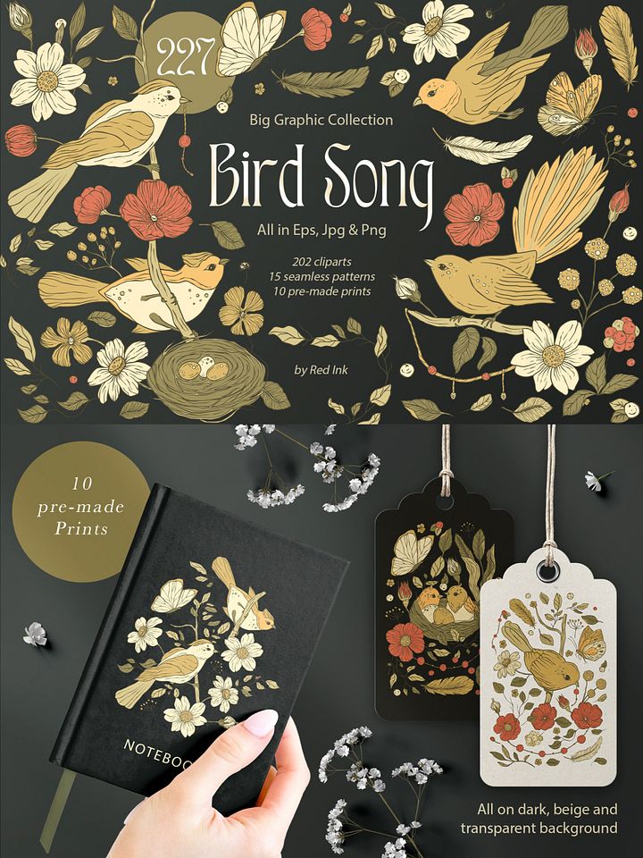 Bird Song Vintage Floral Bundle product image (1)