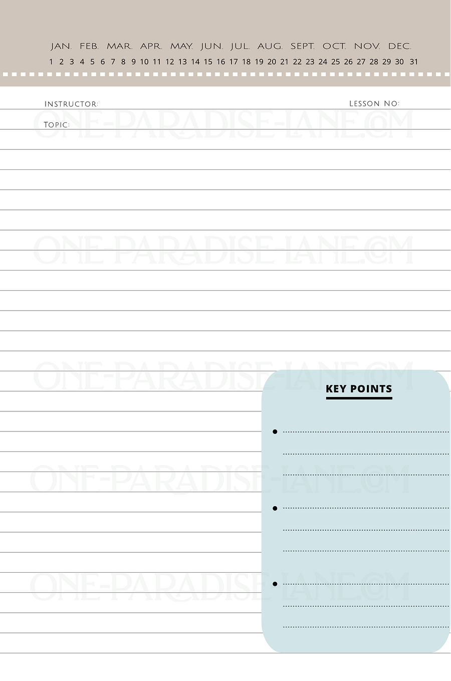 2025 Regular Pioneer School Digital Notebook | Vintage Globe | Soft Mocha, Dusty Blue (PDF) product image (2)