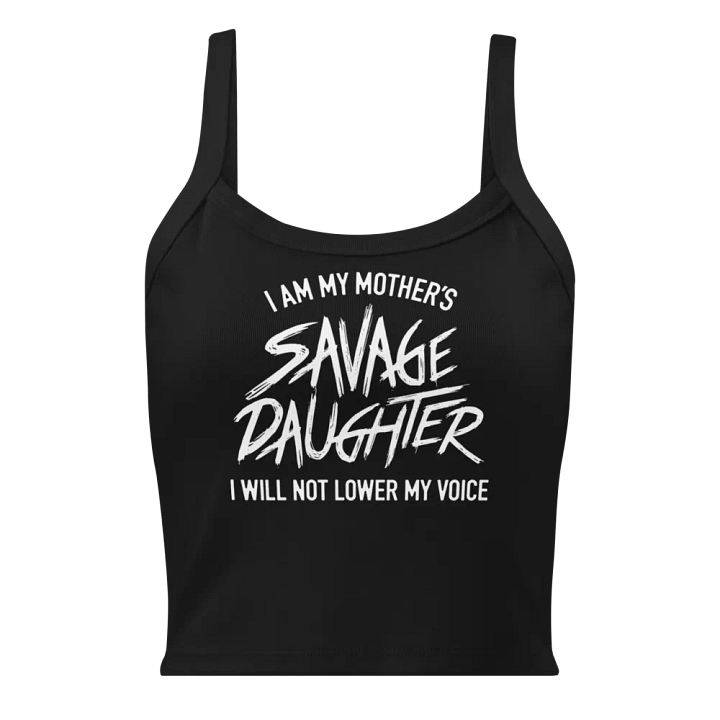 Savage Daughter Women's Micro-Rib Tank Top (white print) product image (1)