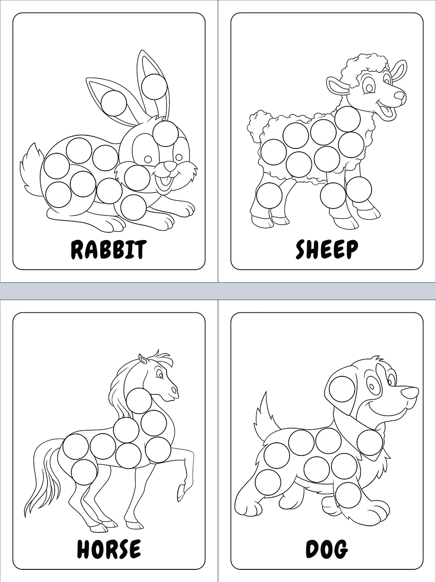 Printable Dot Marker Animal Coloring Pages product image (3)