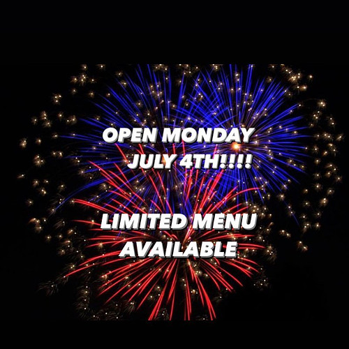 HAPPY INDEPENDENCE DAY! 🎆🎇

•Open Today from 1-6pm for dine in 
•Limited menu available
•Online orders only for take out