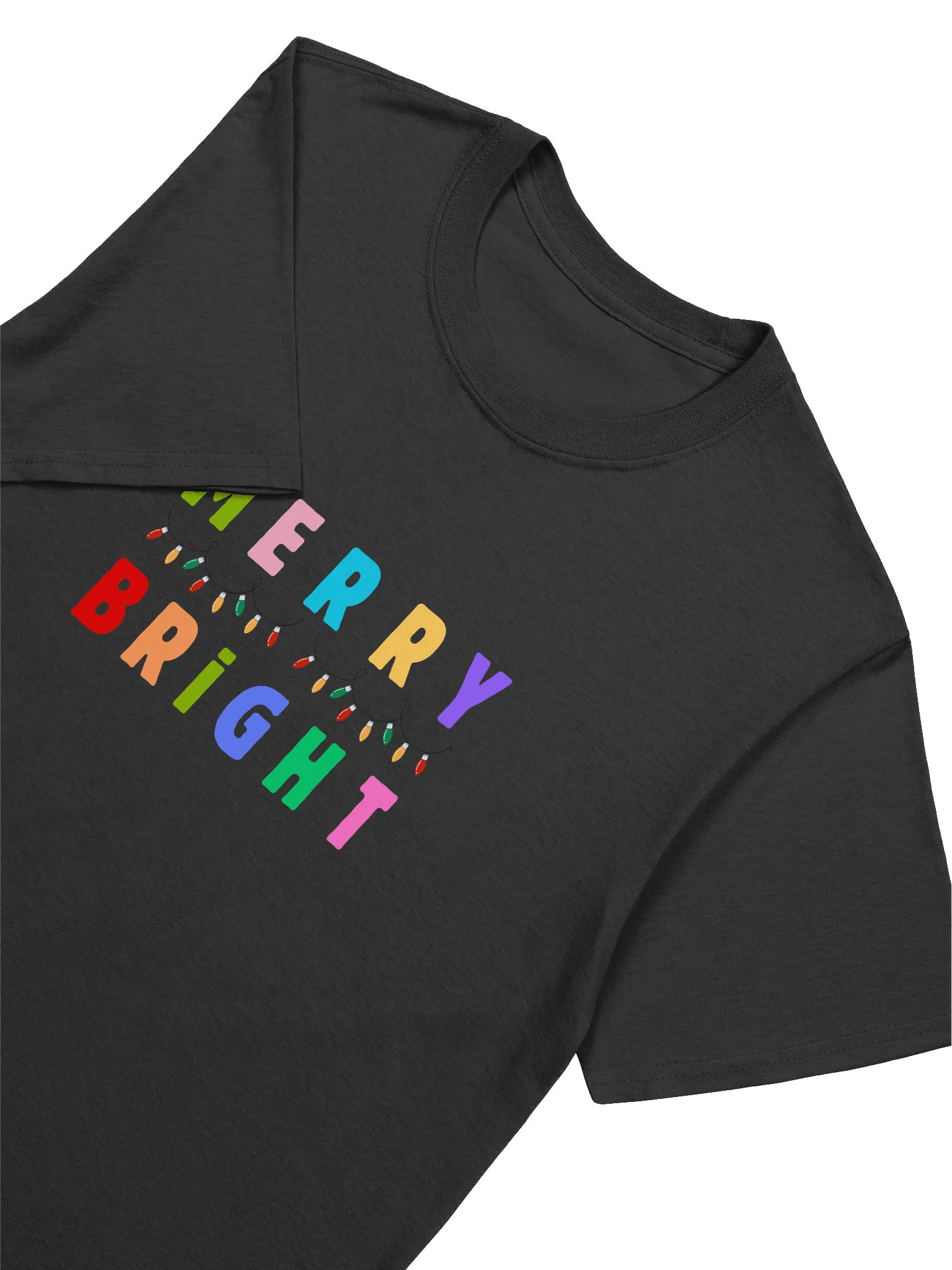 Colorful Merry and Bright Christmas Unisex T-Shirt product image (14)