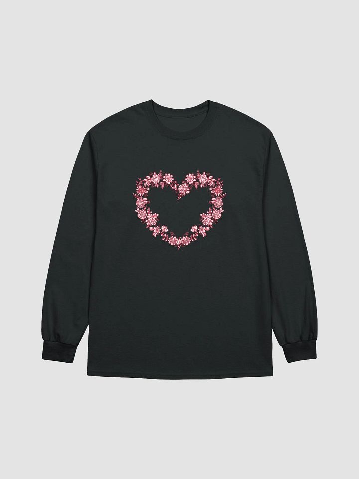 Red Floral Heart Women's Long Sleeve T-Shirt product image (2)