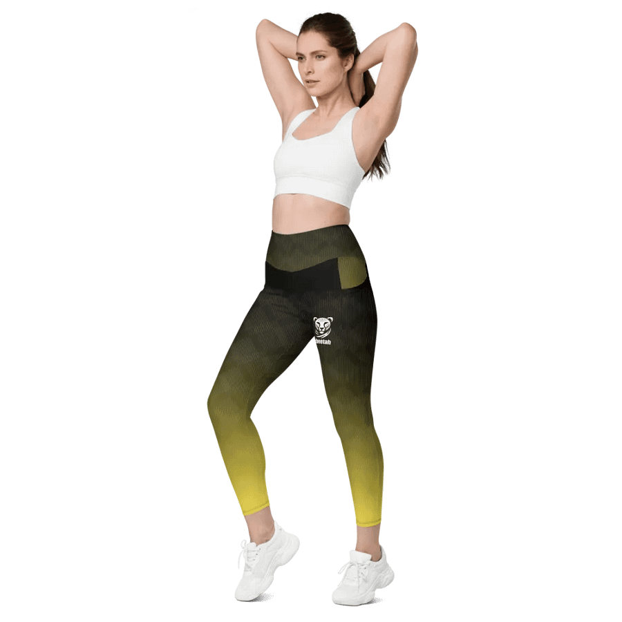 legging with pockets yellow wave product image (5)