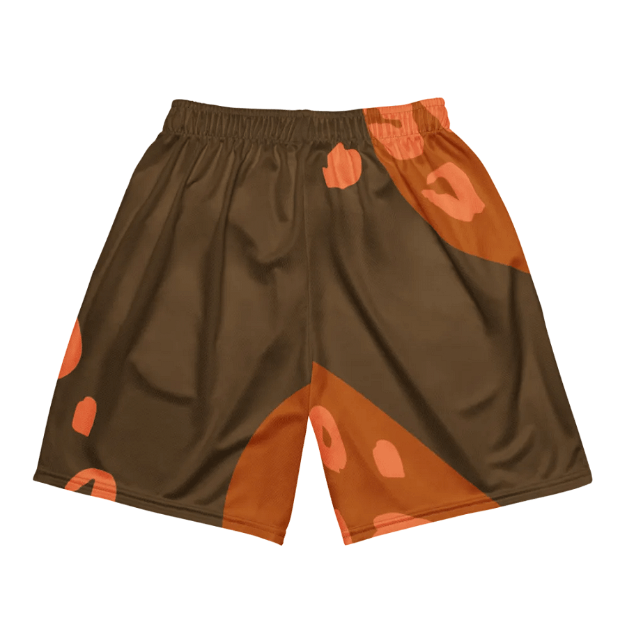 Orange Leopard Unisex Mesh Shorts product image (5)