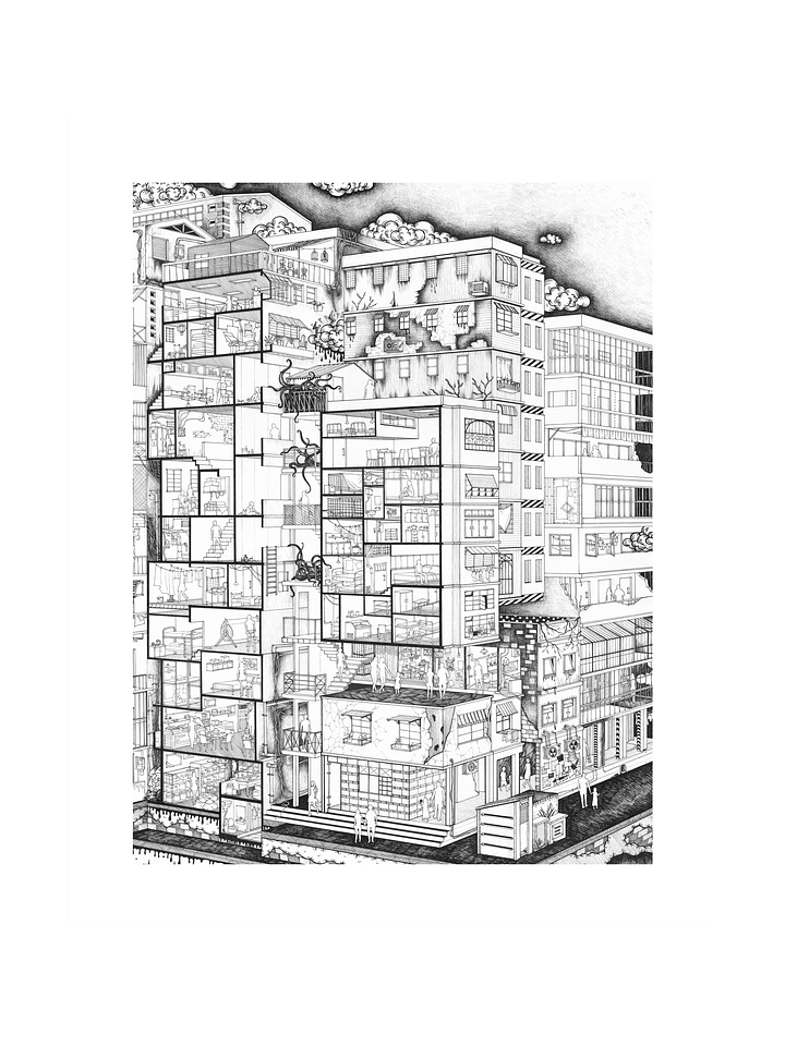 Kowloon Walled City - Original Art Print product image (1)