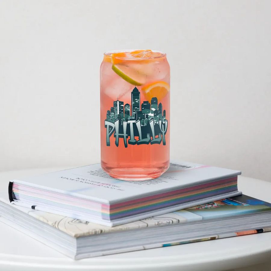 GREEN PHILLY CITYSCAPE Can-Shaped Glass - GREEN product image (4)