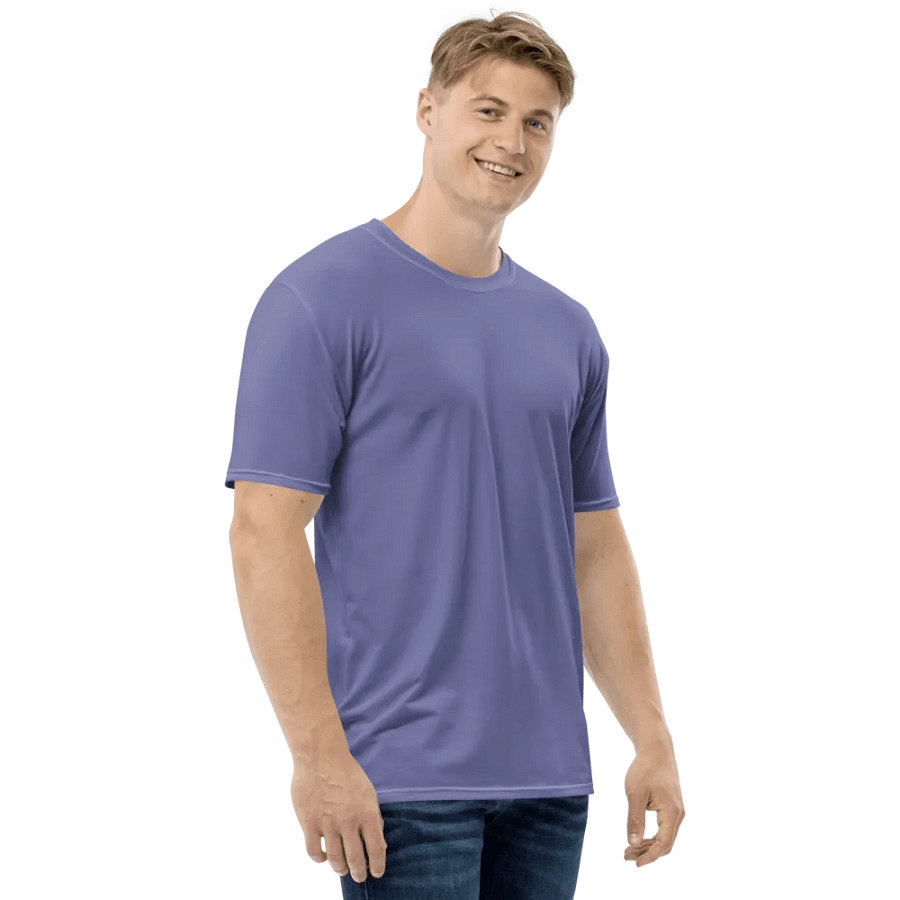 Plain Purple Soft Summer Men's Crewneck Polyester Heavyweight Premium T-Shirt by Treasure Pie product image (6)
