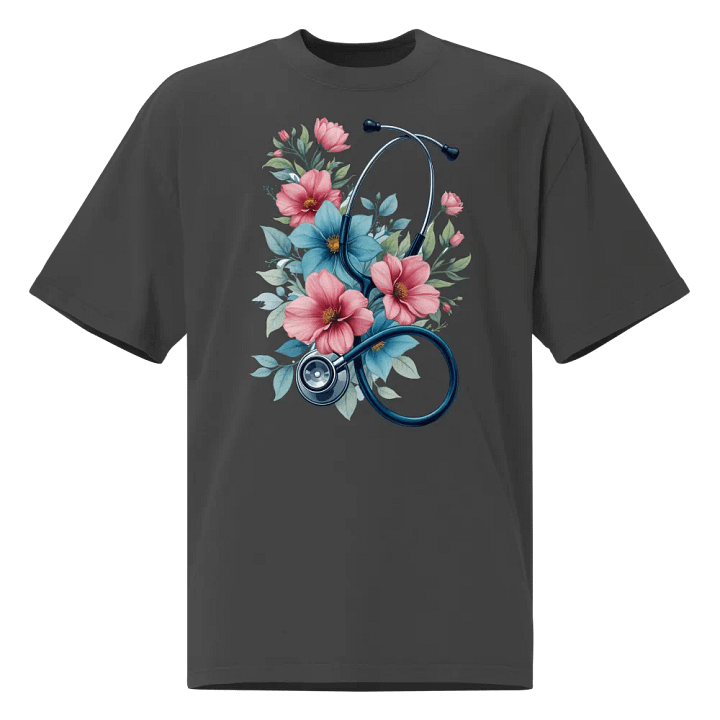 Nurse Floral Stethoscope Serenity Tee product image (1)