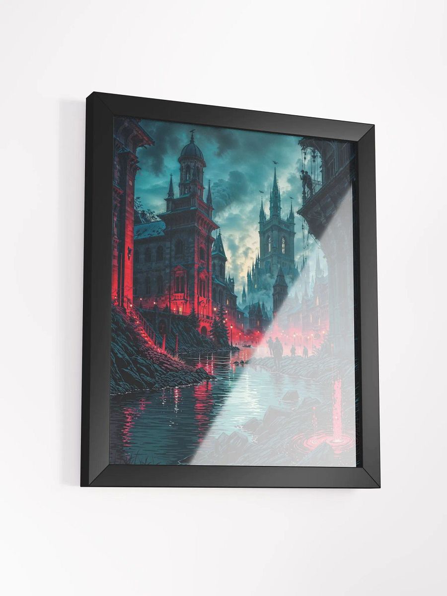 Crimson Gothic City Framed Print product image (17)