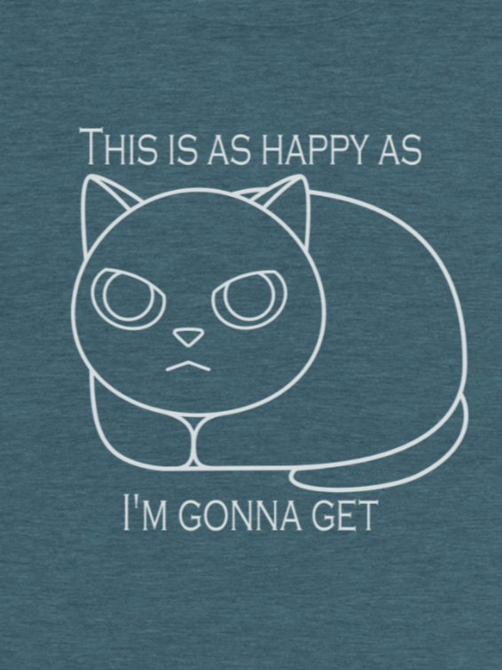 Happy Grumpy Cat Unisex Long Sleeve Tee, White Print product image (1)