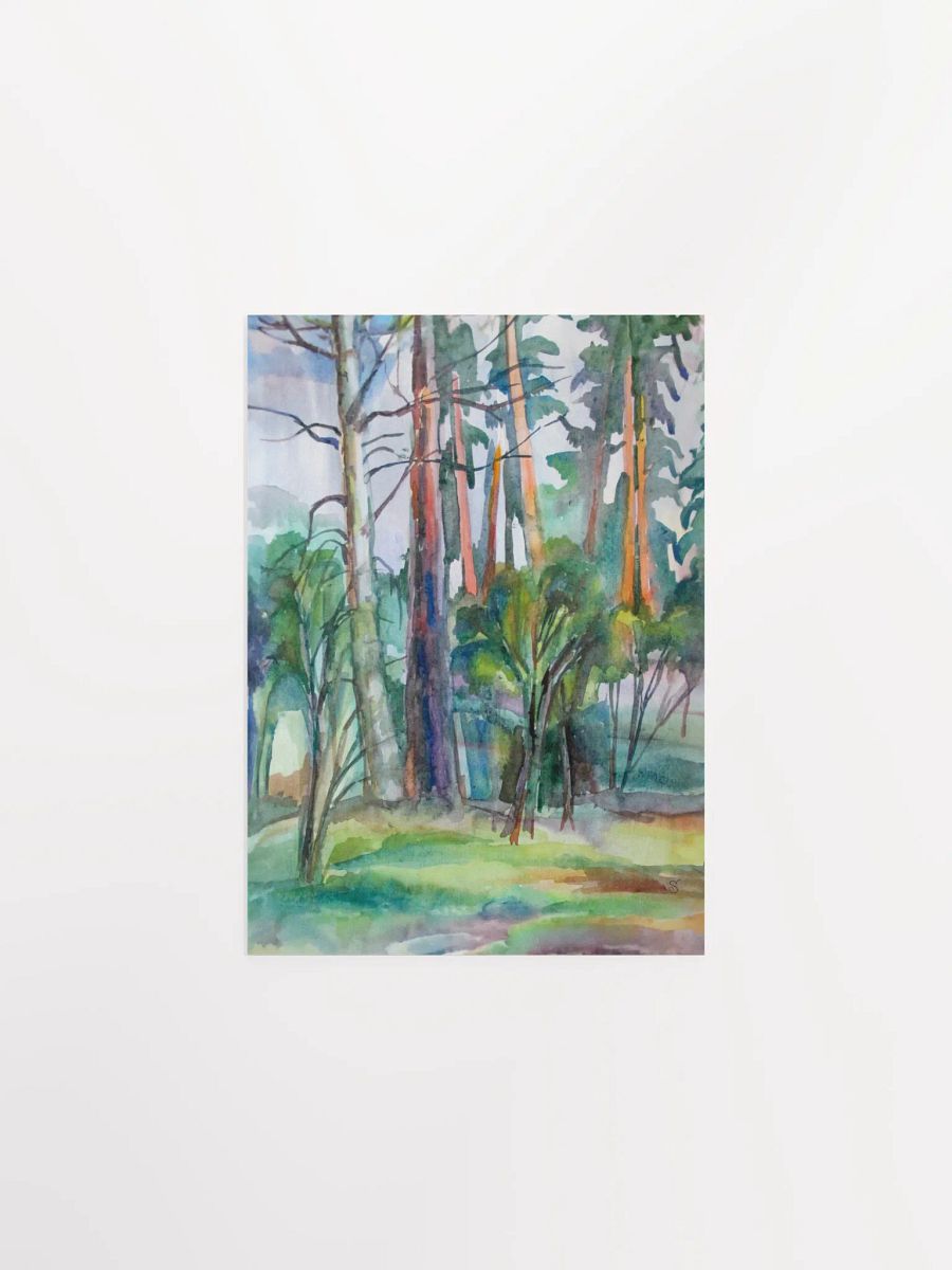 Enchanted Forest Watercolor Poster - Pine Forest product image (1)