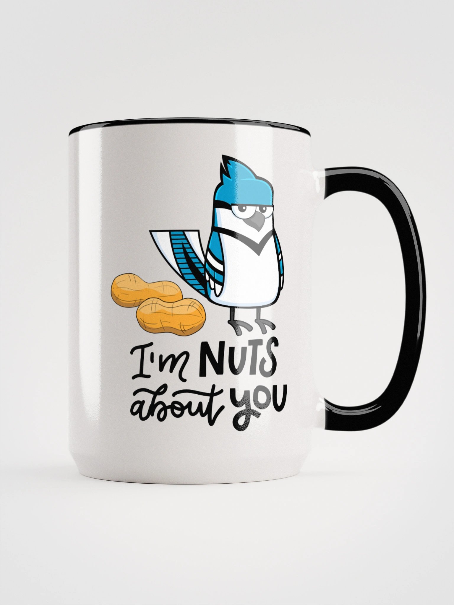 "Nuts About You" Blue Jay Bird Coffee / Tea Mug product image (1)