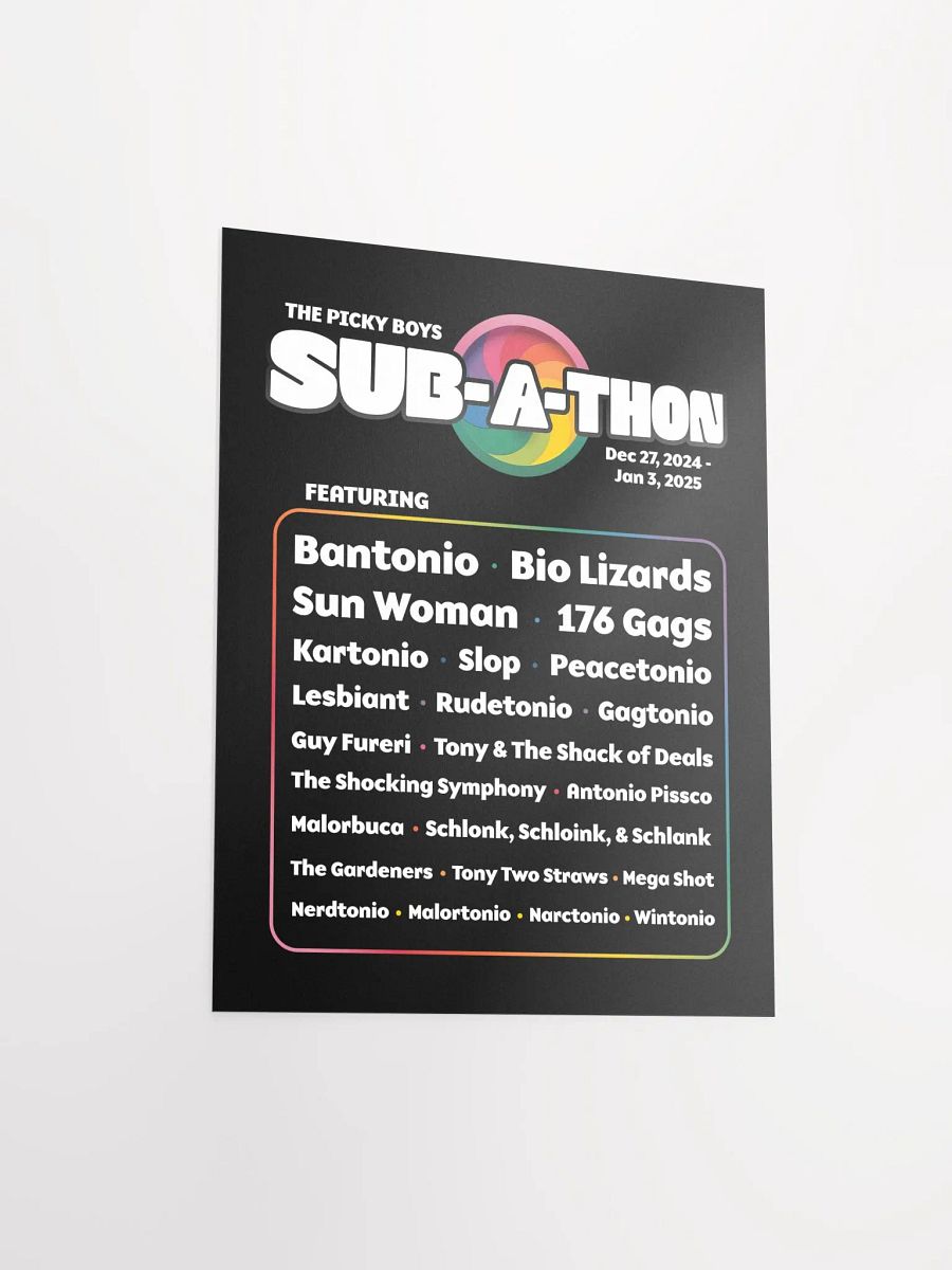 Subathon Lineup Posters (3 Sizes) product image (4)