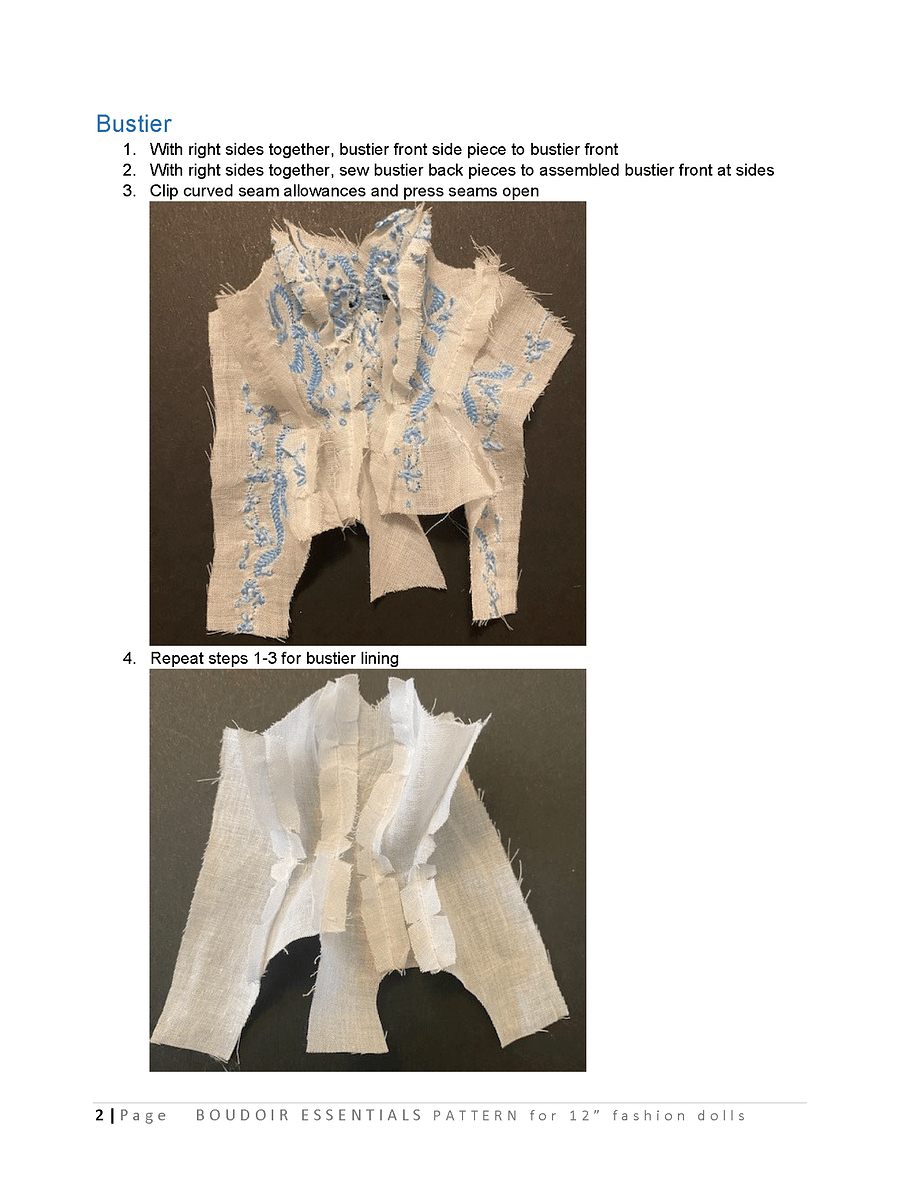 Boudoir Essentials sewing pattern for 12" fashion dolls product image (3)