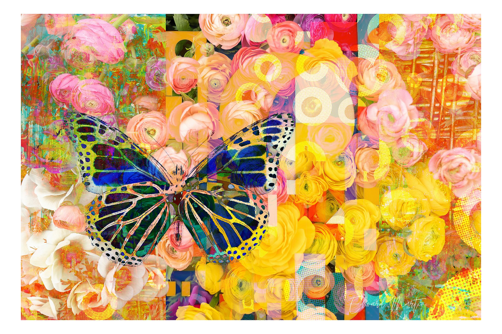 Chasing Butterflies: A Mixed Media Garden Dreamscape by Edward Martin product image (1)