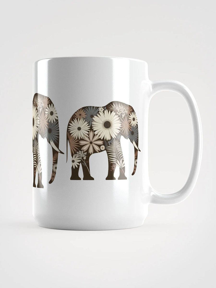 Floral Elephant White Glossy Mug product image (6)