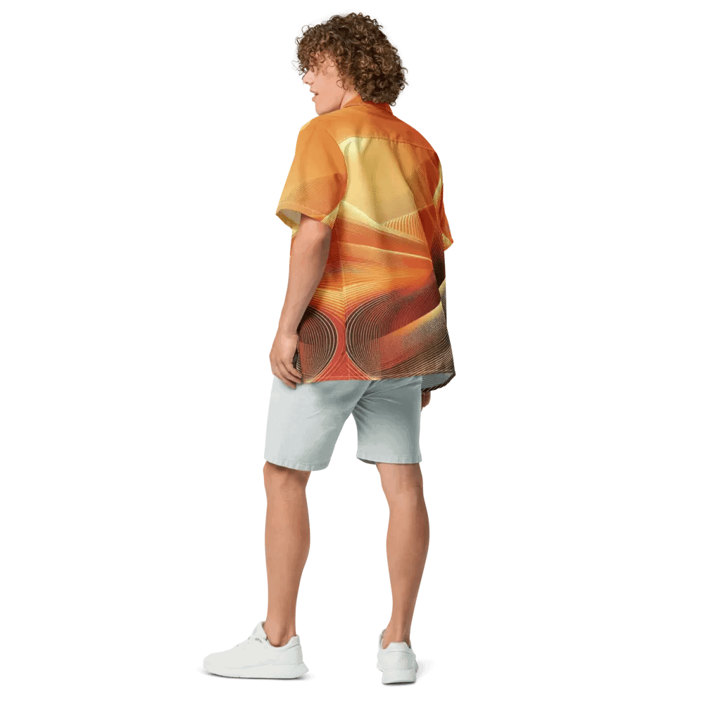 Men's Full-Print-4 Orange Hawaiian Shirt product image (6)