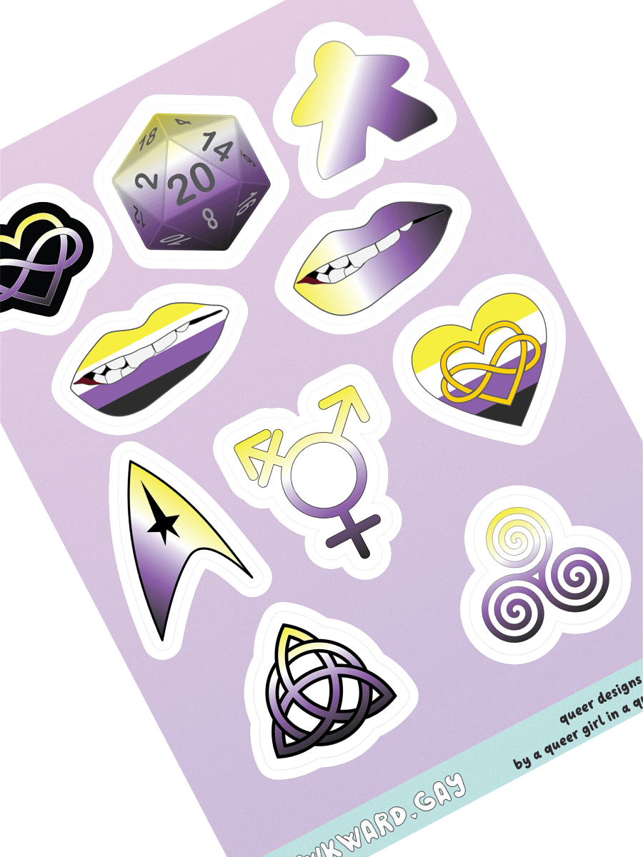 Non-binary Pride Mixed Designs Sticker Sheet product image (1)