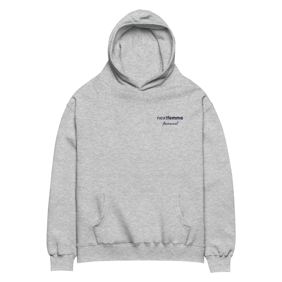 Relaxed Fit Unisex Hoodie with Navy Logotype product image (9)