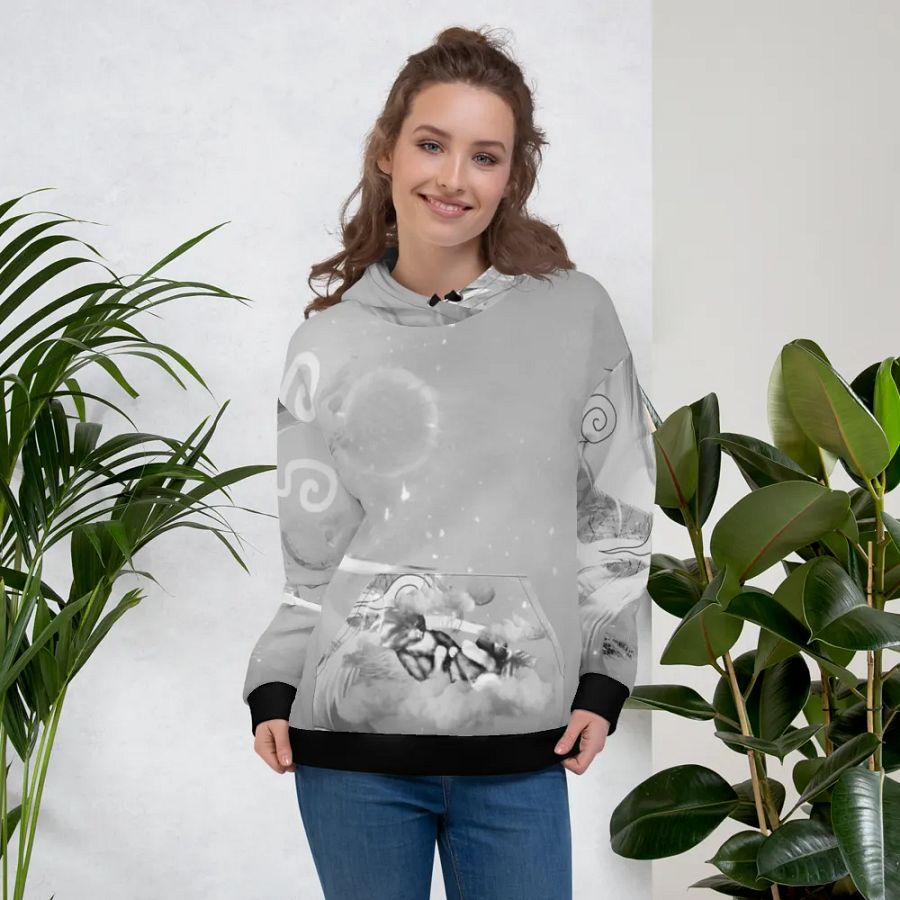 President Tubs all Custom All Over Hoodie B&W product image (5)