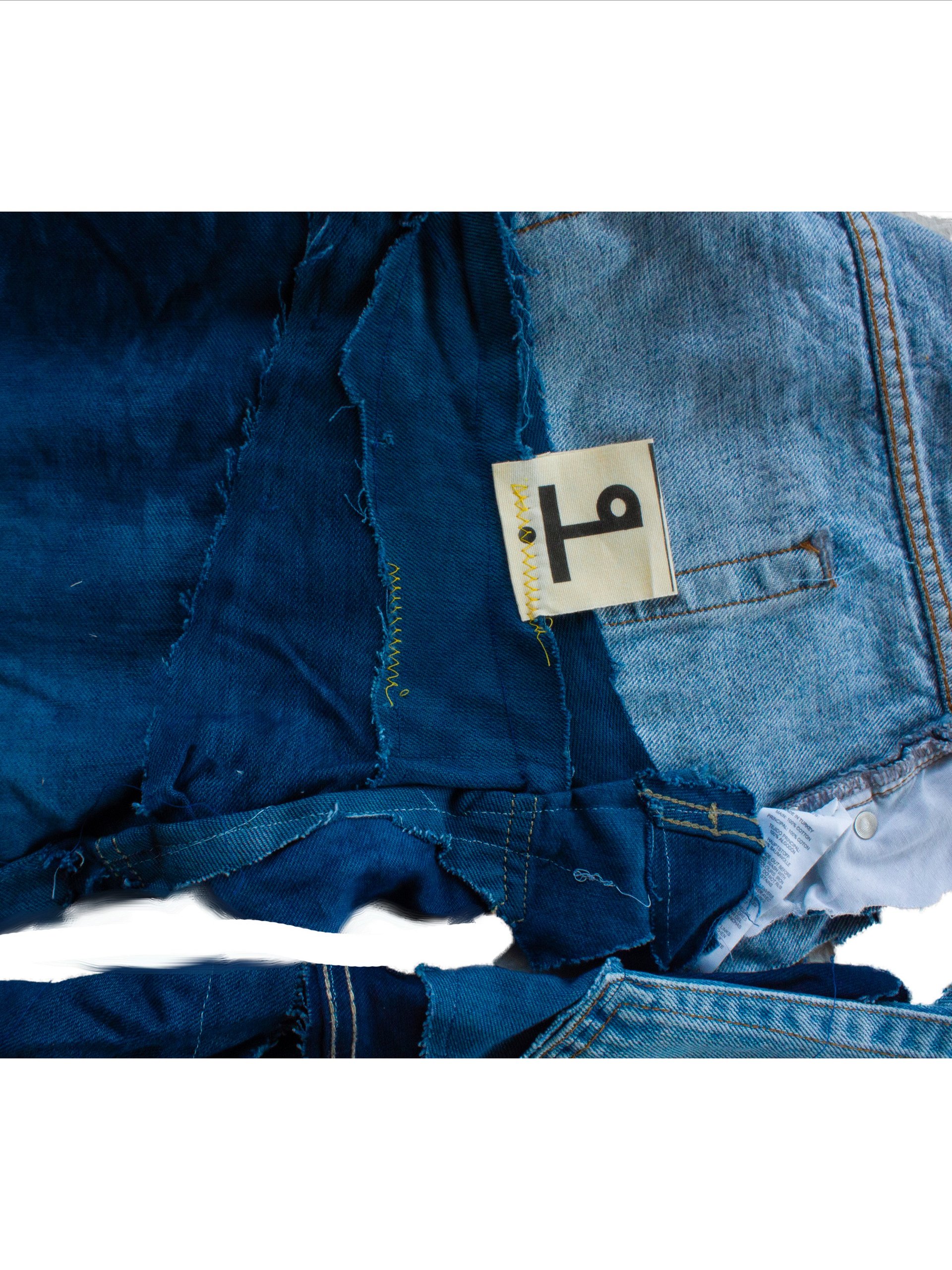 Blue Panel Patchwork Denim Trousers – 32 product image (5)