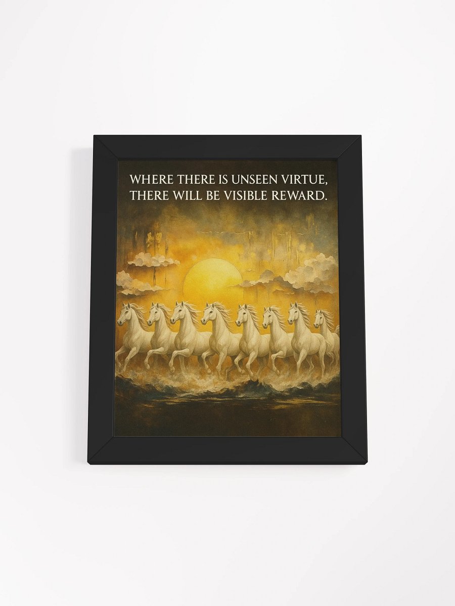 Unseen Virtue, Visible Reward – Nichiren Buddhism Motivational Wall Art | Framed Matte Poster product image (1)