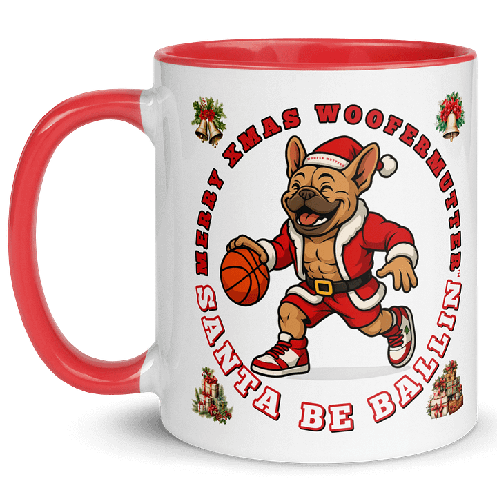 WooferMutter™ Santa Be Ballin Xmas Mug - French Bulldawg product image (11)