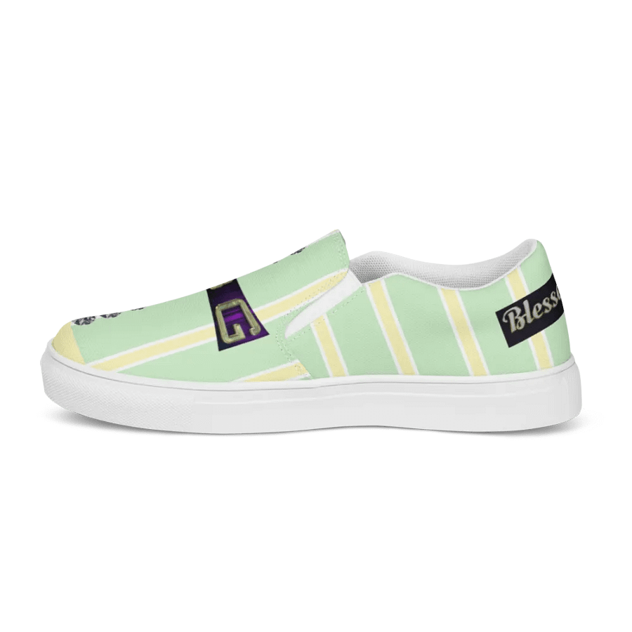 BBG Lime Green & Yellow Diamond Cross Women's Slip On product image (4)