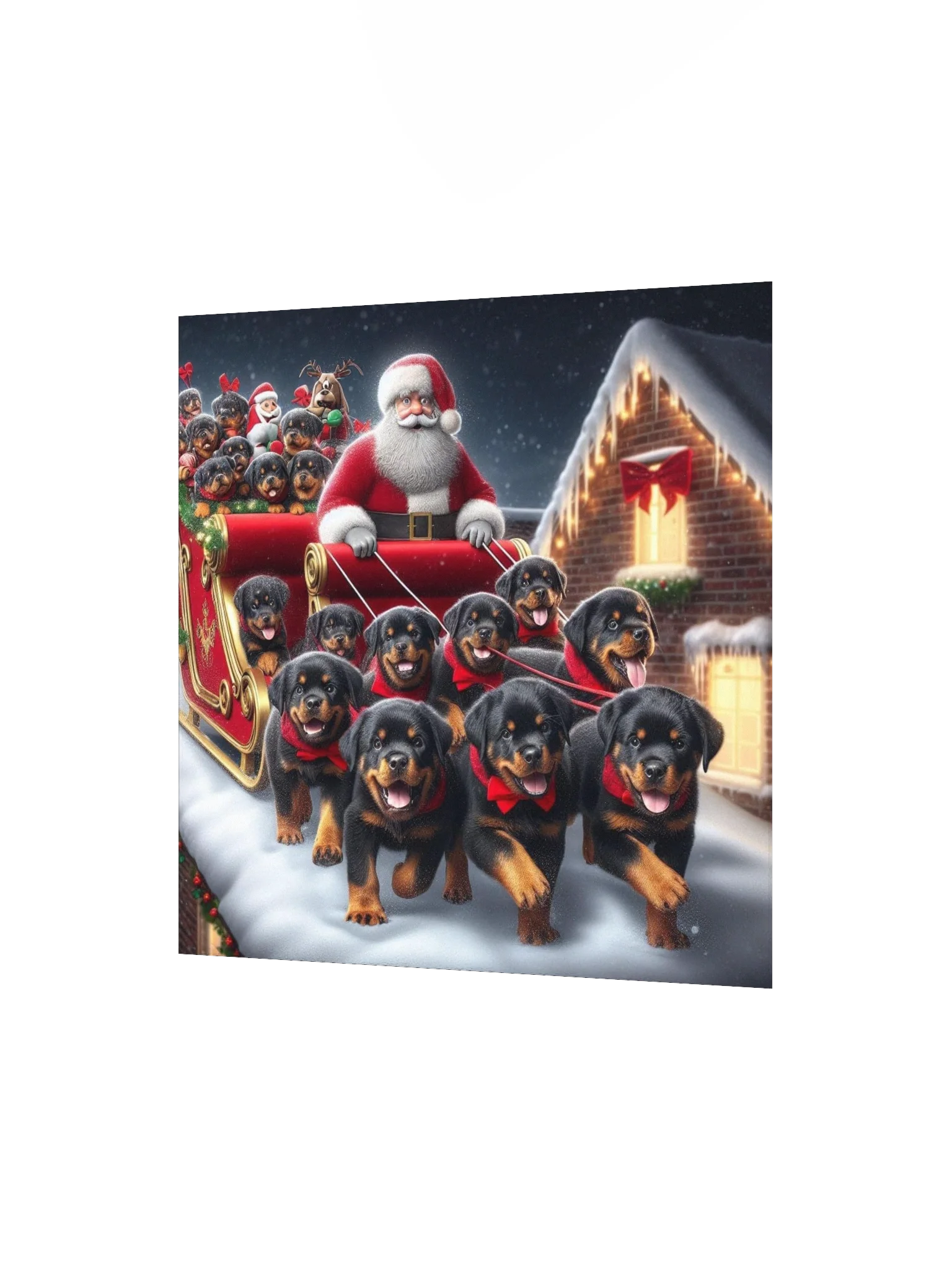Santa's Rottweiler Sleigh Poster product image (7)