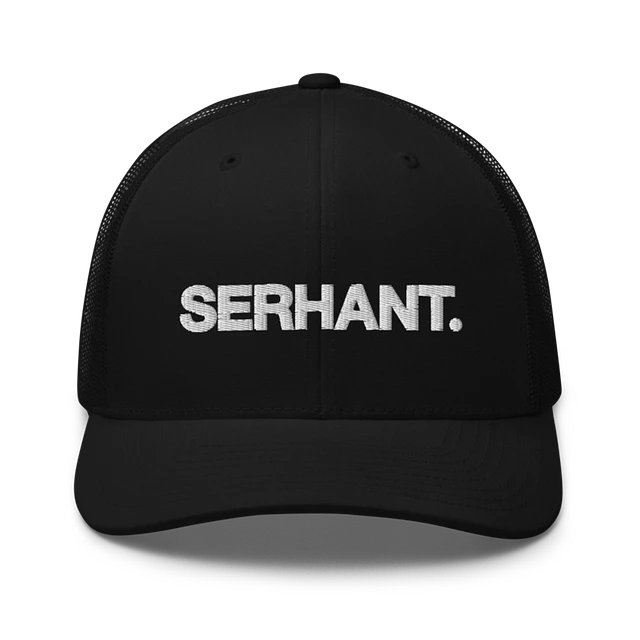 Serhant Trucker Hat - Black with White Embroidery product image (1)