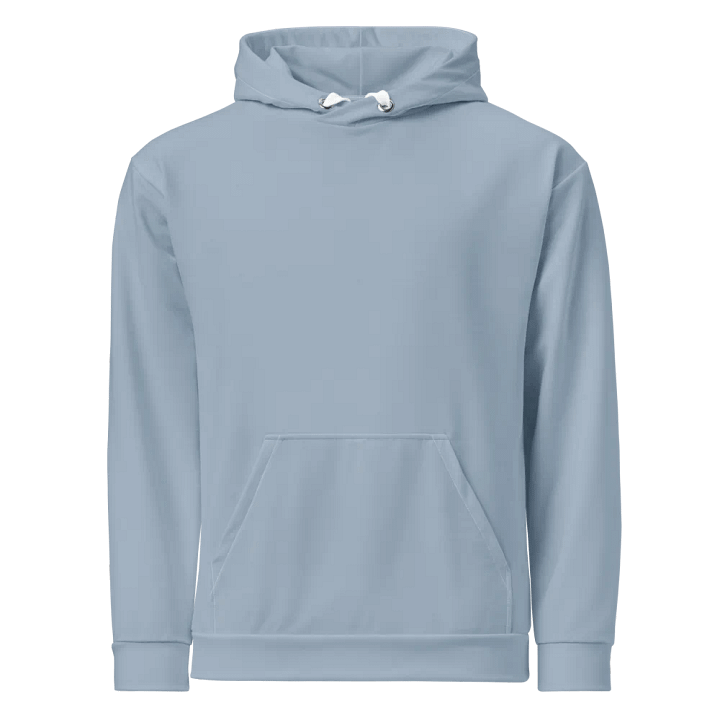 Plain Light Grayish Blue True Summer Unisex Recycled Polyester Heavyweight Premium Hoodie by Treasure Pie product image (1)