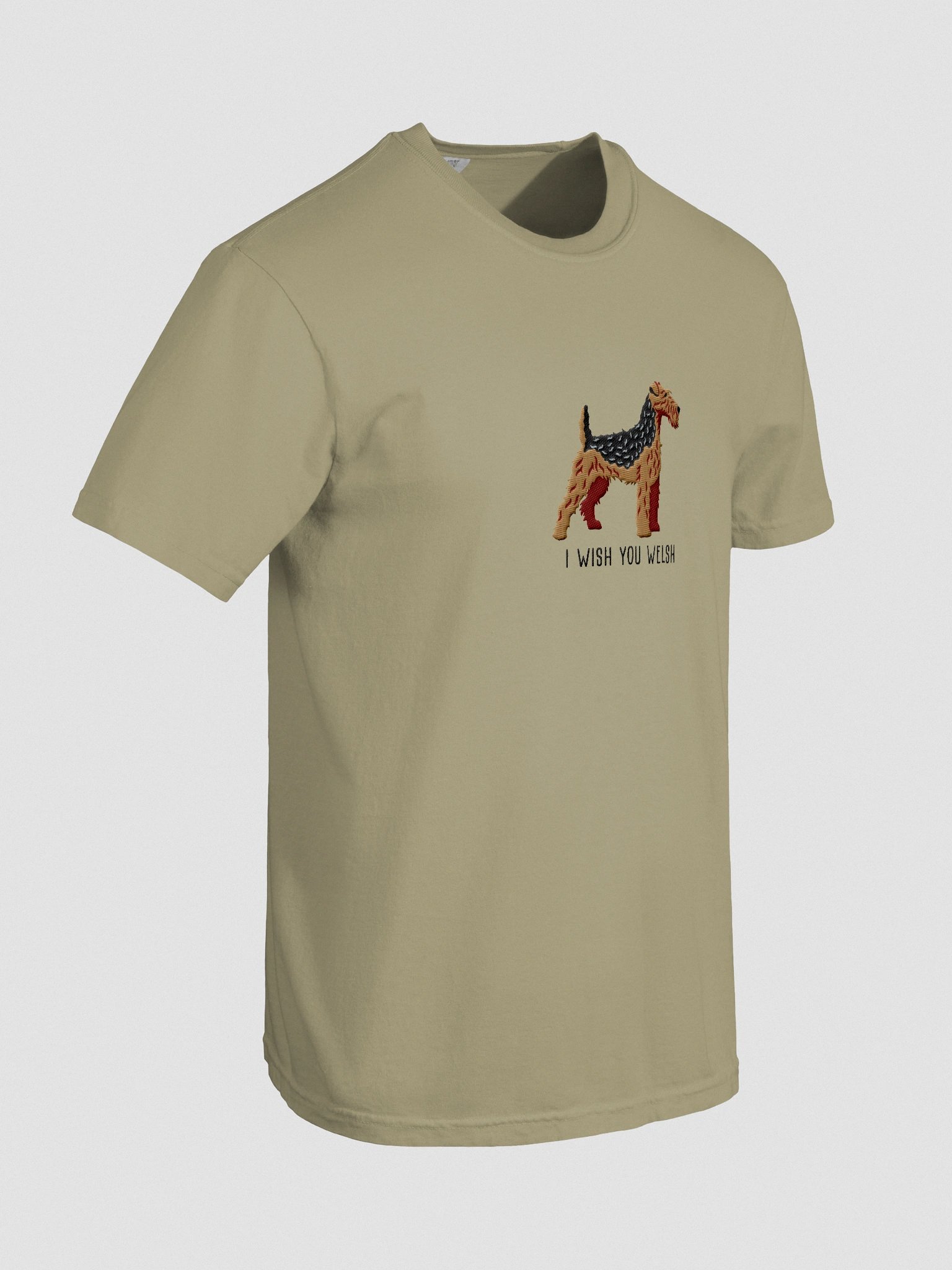 I Wish You Welsh T-Shirt(Embroidered) of a Welsh Terrier(Black & Tan) product image (11)