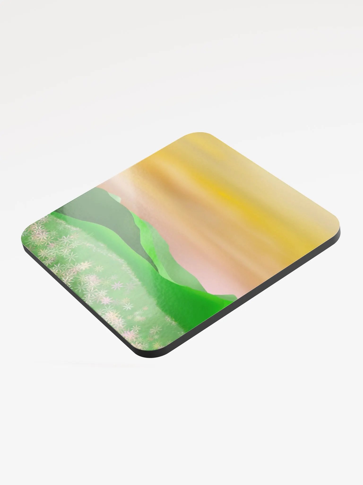 Floral Grass Meadow Sunset Coffee Coaster product image (3)
