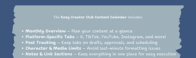 ☁️ Free Content Calendar Template for Creators!