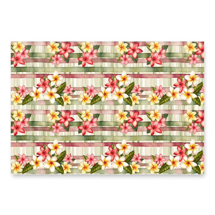 Tropical Christmas Floral and Stripe Wrapping Paper product image (1)