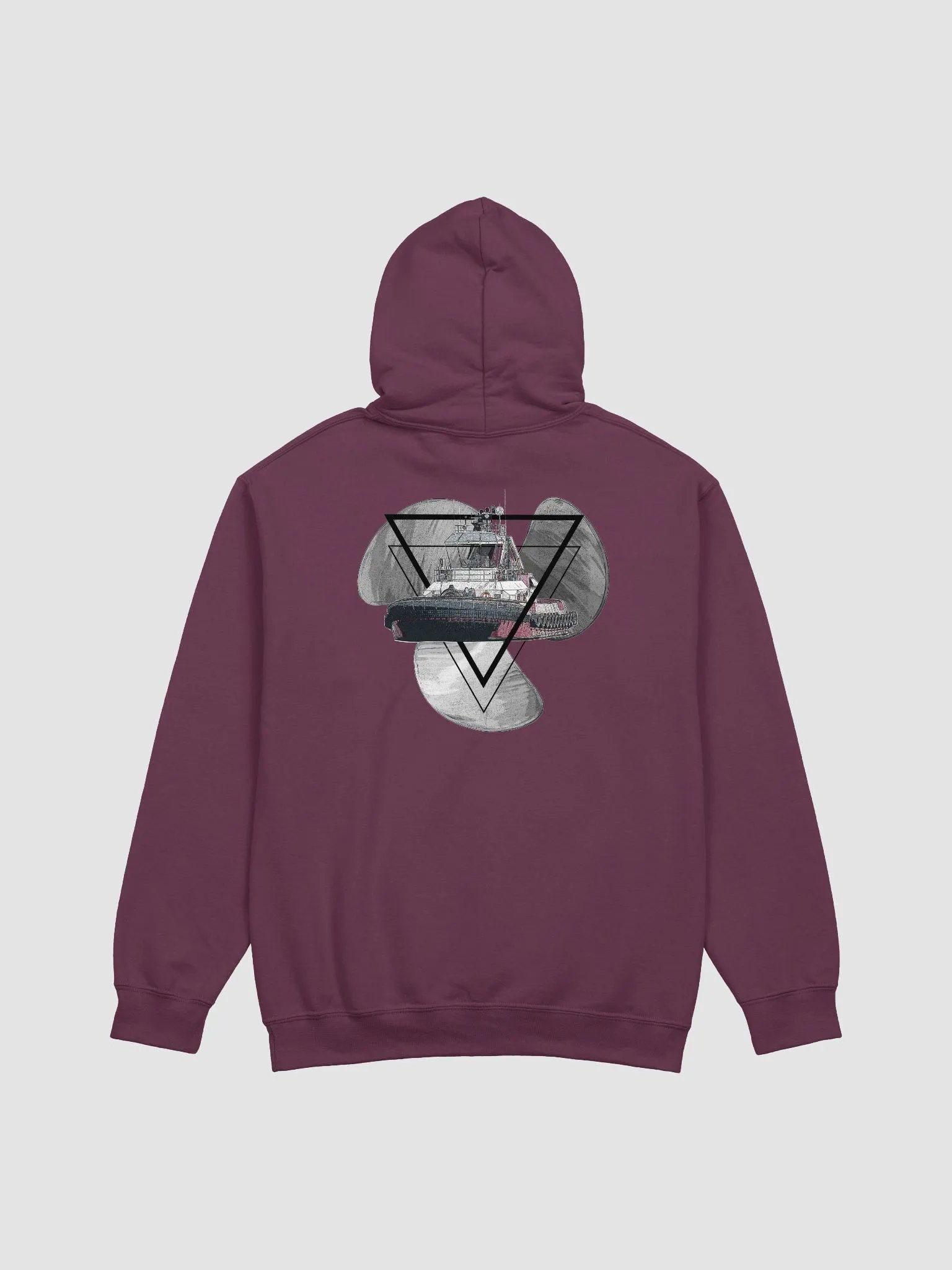 Three blade prop triangle Athena tug Hoodie product image (1)