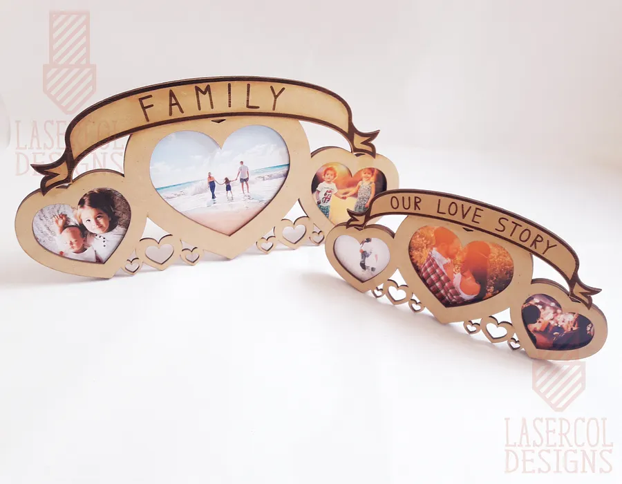 Heart Shaped Photo Frame (2 Sizes) - Laser Cut Files product image (8)