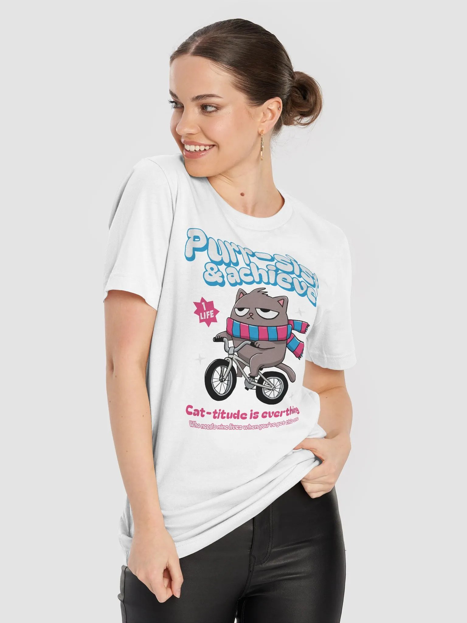 Purr-sist and achieve - cat-titude is everything - motivational product image (8)