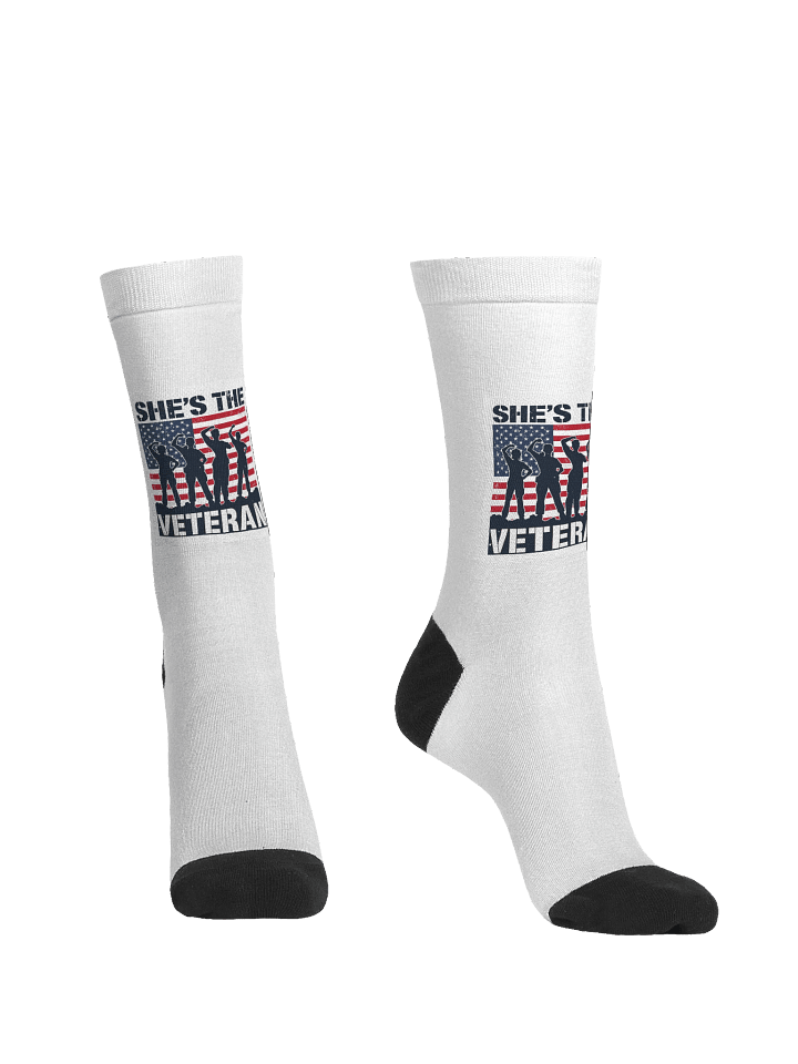 She’s The Veteran Premium Sustainable Crew Socks product image (2)