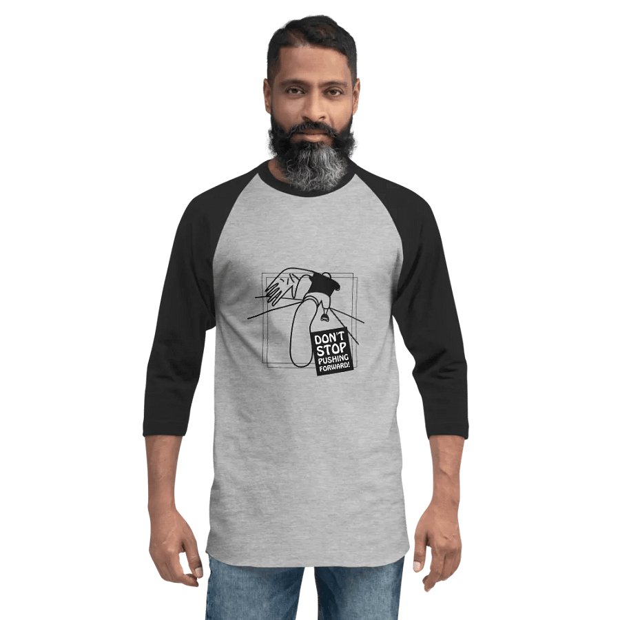 American Style College Raglan Tee - Heather Grey/Black product image (2)