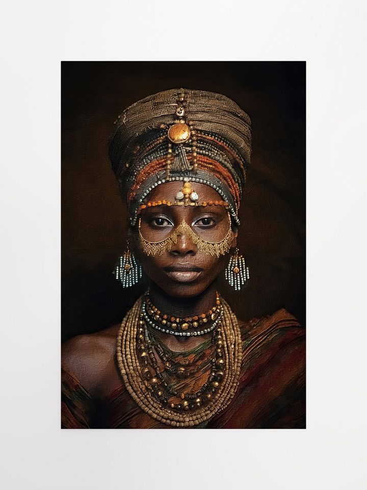 African Woman in Traditional Head Dress, Multi-Colored Jewelry Poster Print, Unframed product image (1)